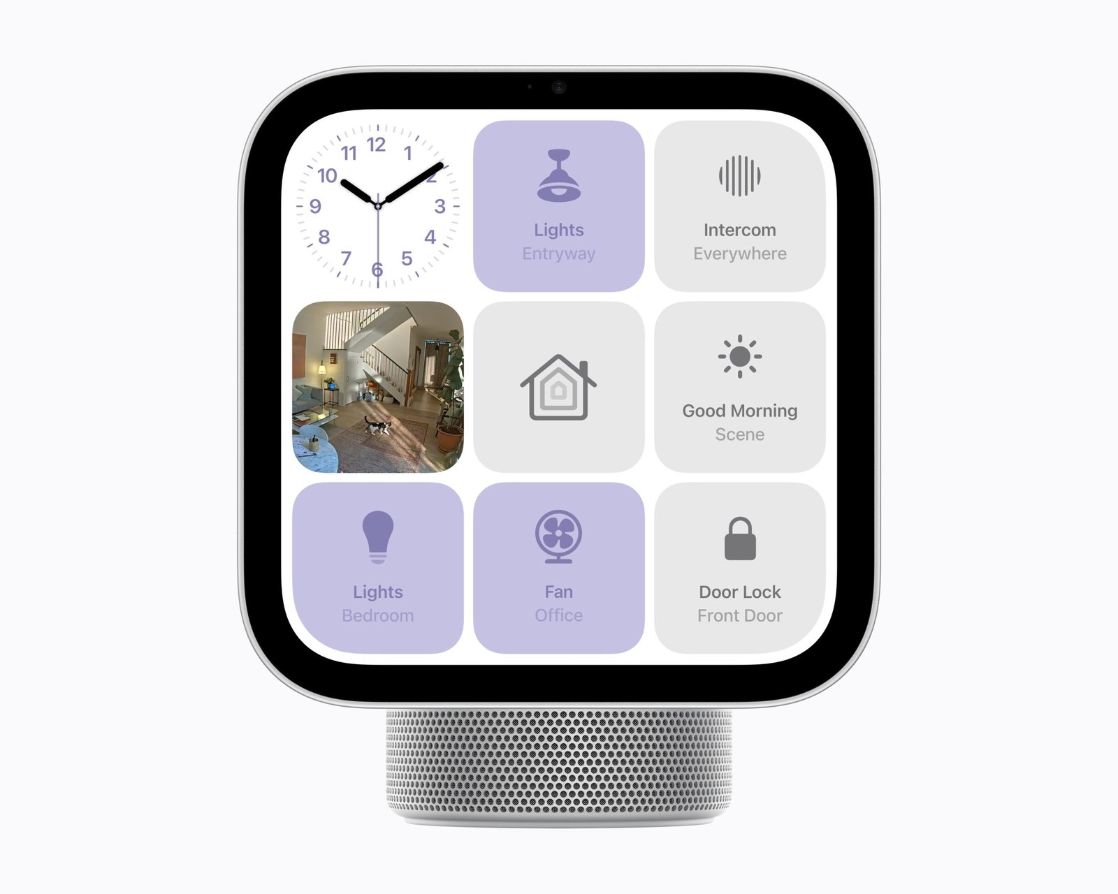 HomeView showing smart home controls