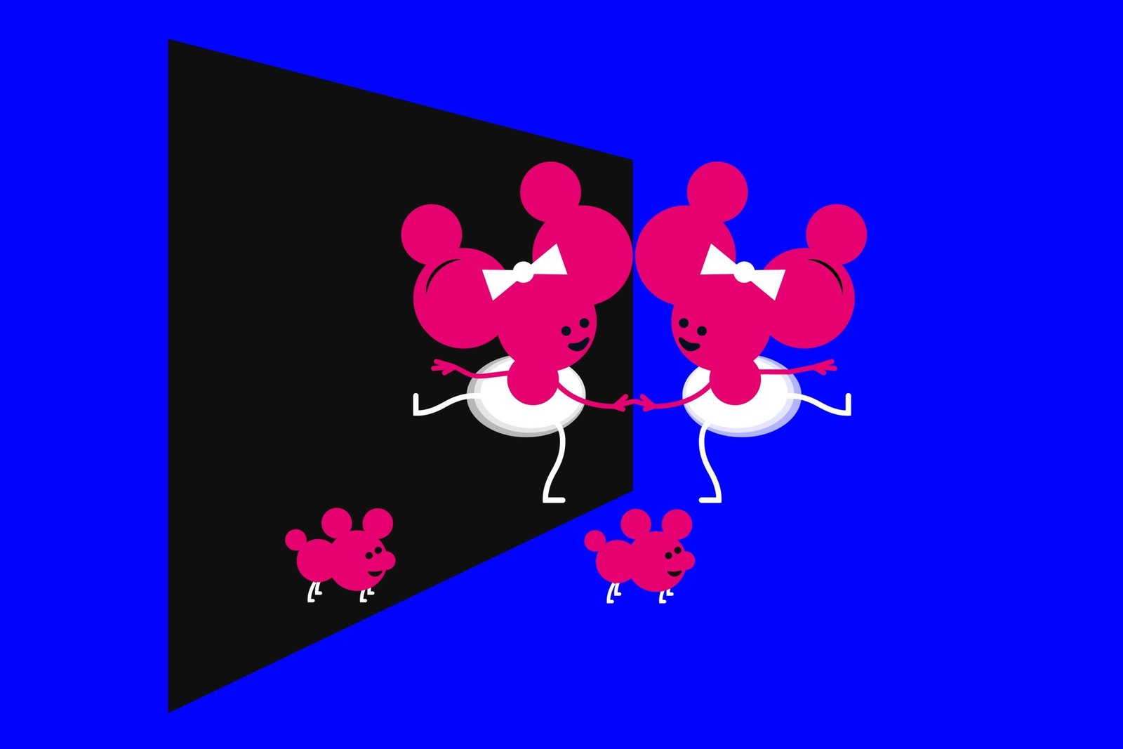 Illustration of a figure and its mirror image
